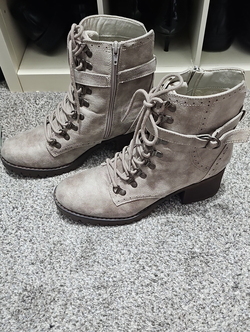 Very G Lace-Up Ankle Boots with Side Zip